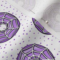 spider web donuts - halloween doughnuts - polka dots purple - LAD19