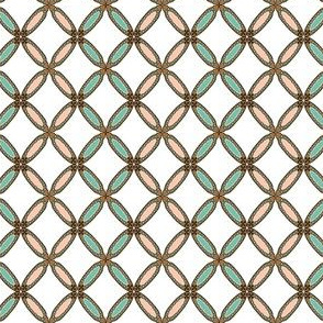 Rosette Geometric Peach and Green