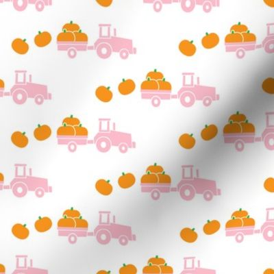 Pumpkin Picking - Fall Harvest - pink tractor - LAD19