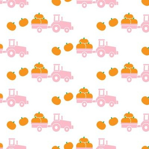 Pumpkin Picking - Fall Harvest - pink tractor - LAD19