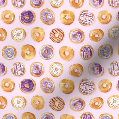 Watercolor Donuts - Purple