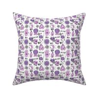 SMALL - cute halloween pattern october fall themed fabric print white purple by andrea lauren