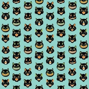 SMALL - halloween cat mask // cats, cat, spooky, scary, halloween fabric, black cat fabric - colors