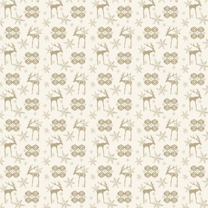 Deer and Ornaments - Small - Cream, Tan