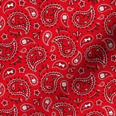 Retro Dog Paisley 50% Size