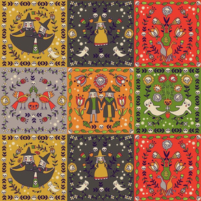 Halloween Squares 6x6 inch size