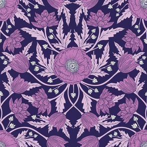 Purple & White Floral Pattern