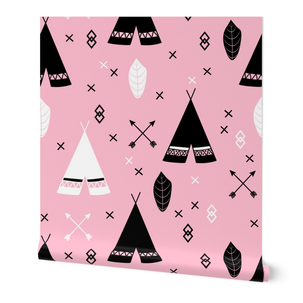 Adventure Teepee Arrow Feather - Pink