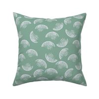 Art Deco fabric half circles green by Mount Vic and Me