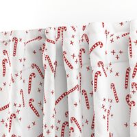 Candy Canes and Crosses on White