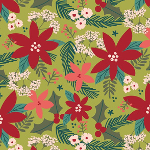 Holly Floral-Green