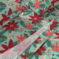 Holly Floral-Teal