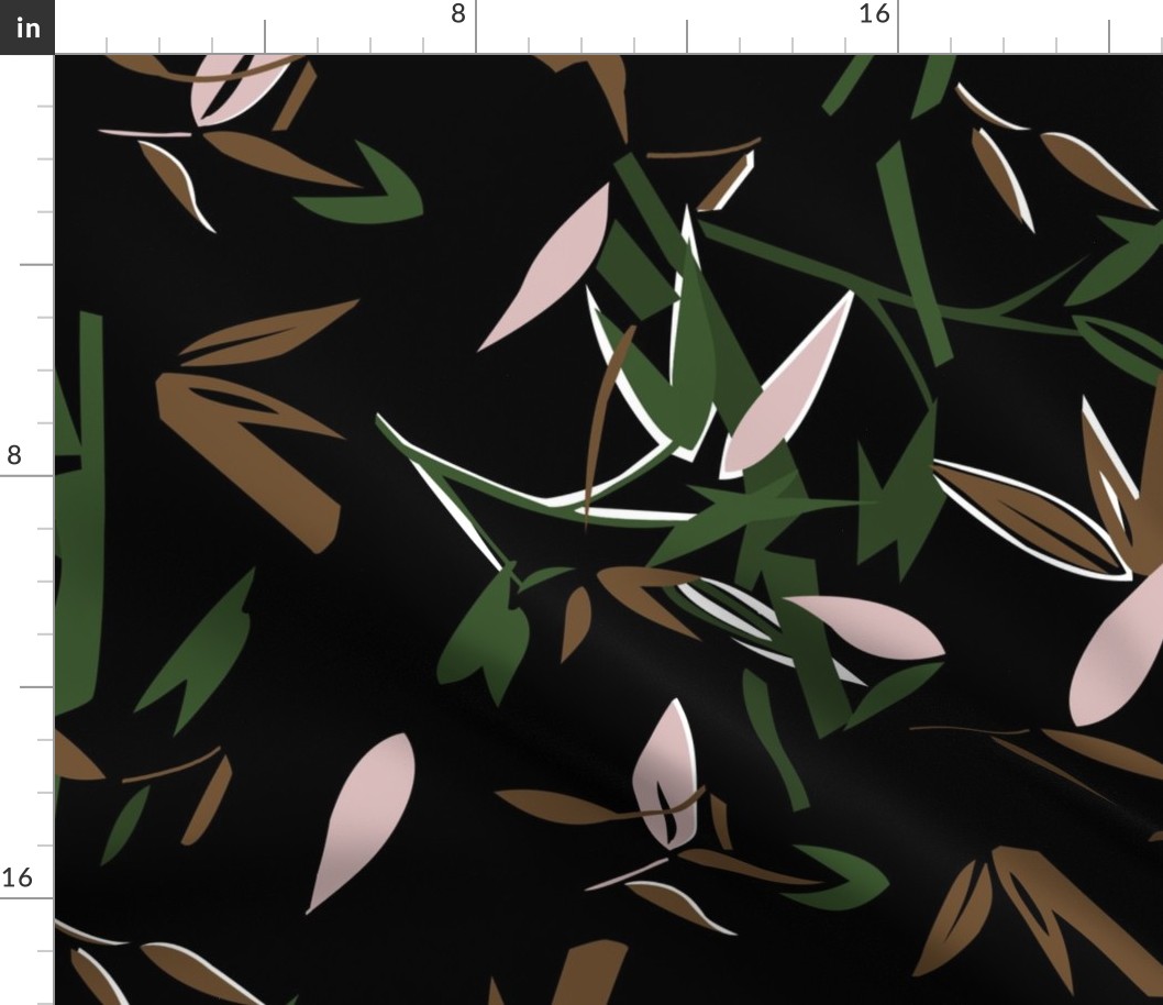 Colors drawing, leaf print pattern