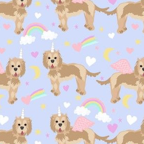 cockapoo unicorn fabric - cockapoo fabric, unicorn dog fabric, dog unicorn fabric, cute dog - pastel