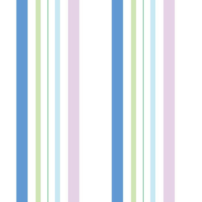Blue, green and pink  stripes. Part of the coordinated collection “Watercolor and Stripes”.  