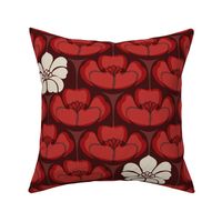 1920s Floral - Crimson