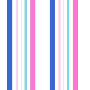 Pink and blue stripes big scale.  Part of the coordinated collection “Watercolor and Stripes”.  
