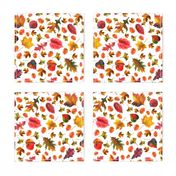 Watercolor hand drawn  autumn leaves   pattern design