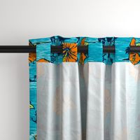Pirate Nautical Tropical design in Turquoise Blue