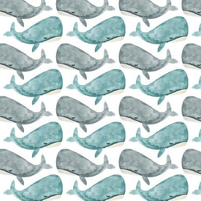jonah's whale // silver + silver blue // small