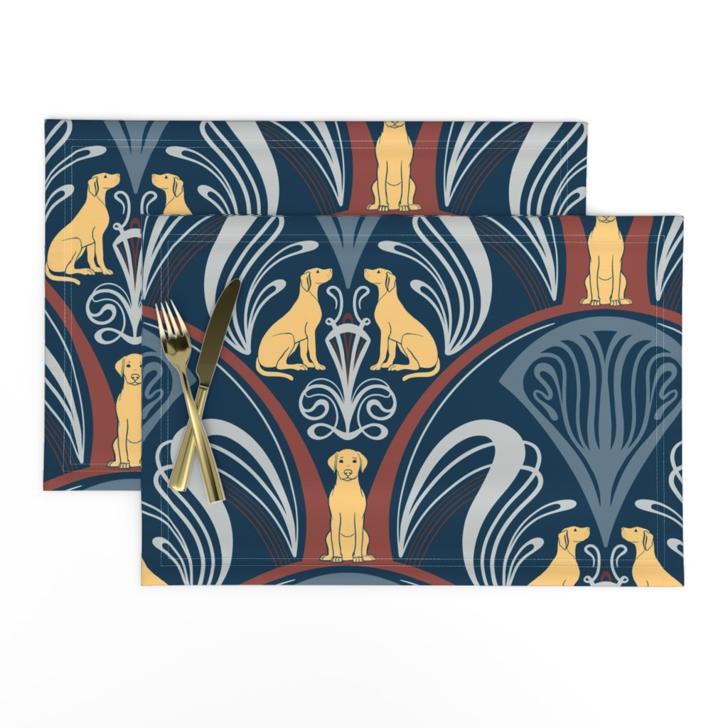 Art Nouveau Retriever in Navy