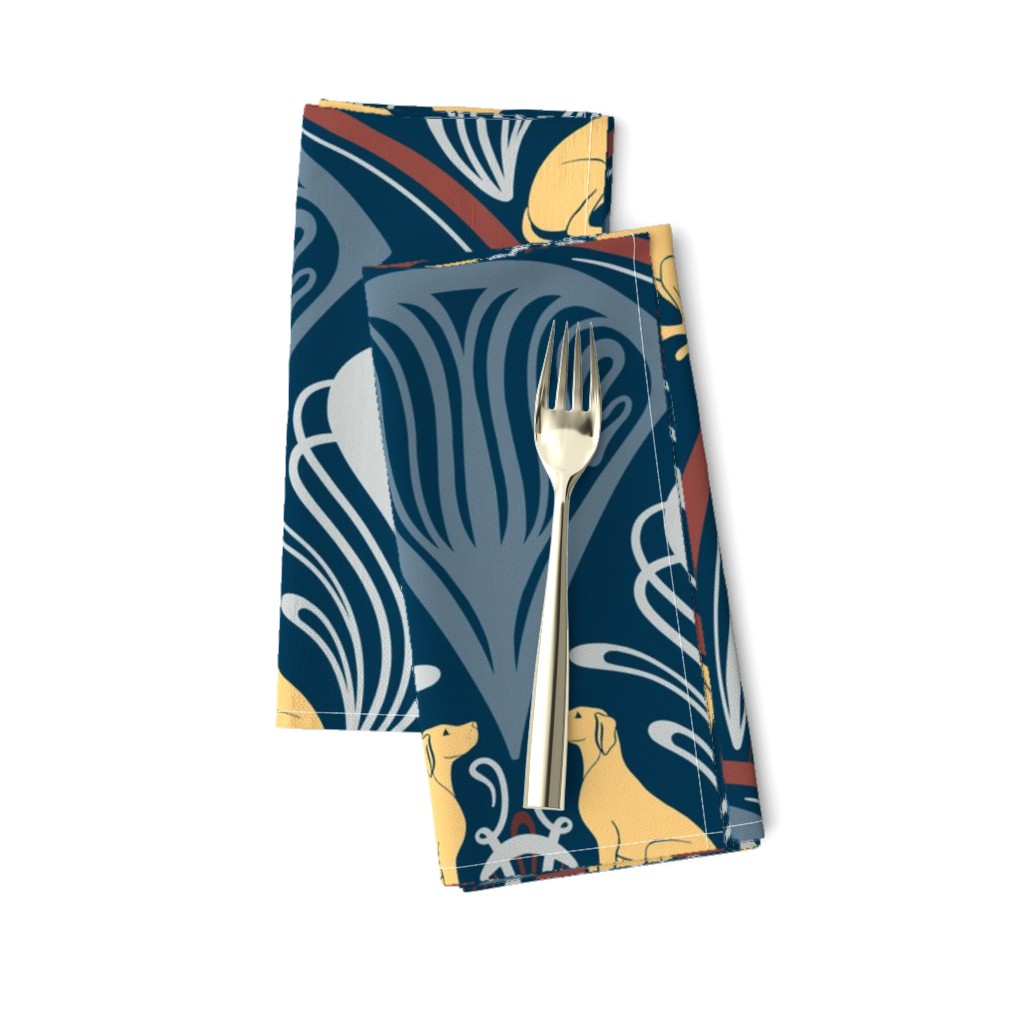 Art Nouveau Retriever in Navy