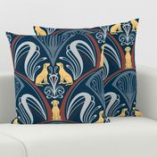 Art Nouveau Retriever in Navy