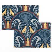 Art Nouveau Retriever in Navy