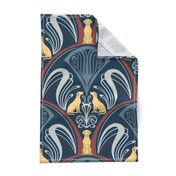 Art Nouveau Retriever in Navy