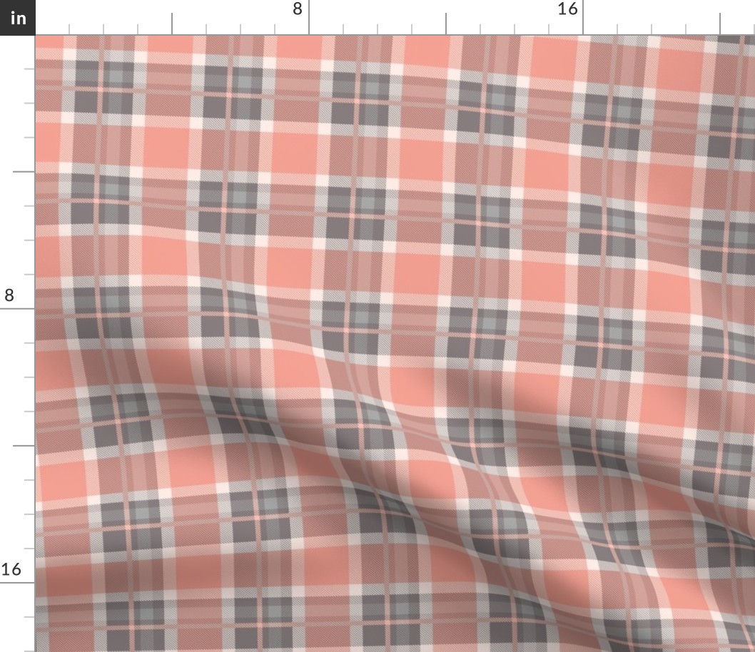 Peach and Brown Plaid V.07