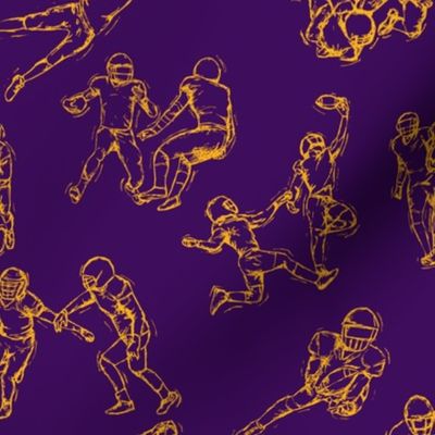 Football Yellow on Purple