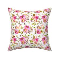 7" Pink hand drawn summer flowers - mix and match with my dog pattern 1