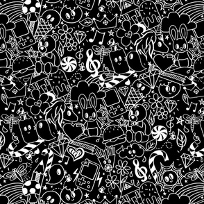 Doodles black Large