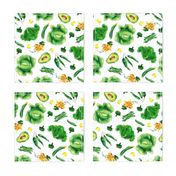 Watercolor hand drawn  vegetables pattern design