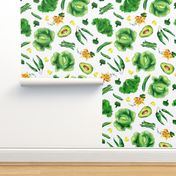 Watercolor hand drawn  vegetables pattern design