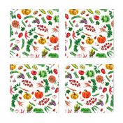 Watercolor hand drawn  vegetables pattern design