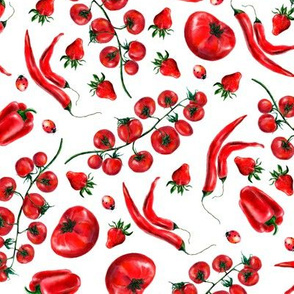 Watercolor hand drawn vegetables pattern design