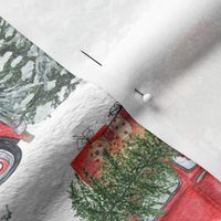 6" Holiday Christmas Tree Car and dachshund in Woodland, christmas fabric,dachshund dog fabric 2