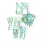 Seaweeds Soft Teal on White 150