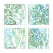 Seaweeds Soft Teal on White 150