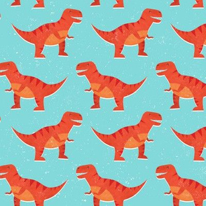 Red Retro Dinosaurs