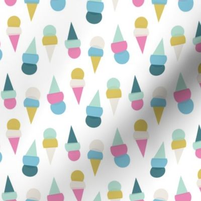 abstract ice cream cones - white