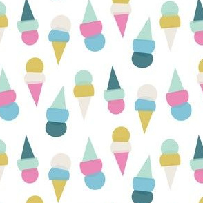 abstract ice cream cones - white