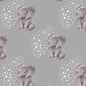 4" Baby Elephant with White Stars