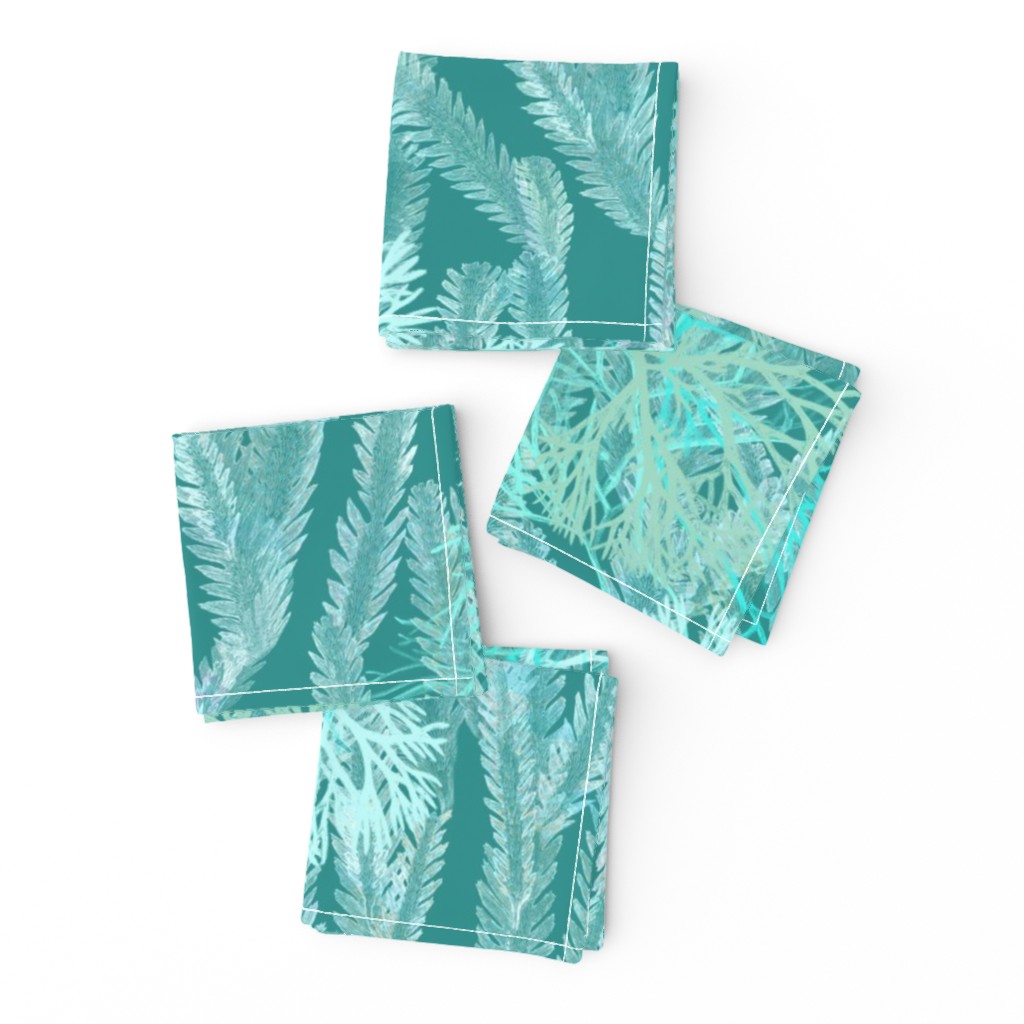 Seaweeds White on Teal 150