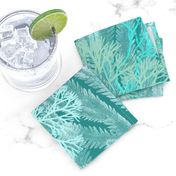 Seaweeds White on Teal 150