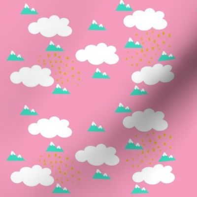 baby nursery clouds Pink