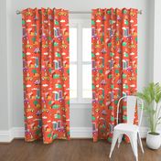 dogs days orange linen texture 