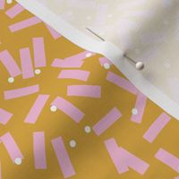 Minimal birthday paper confetti party abstract cut out stripes fall summer ochre pink