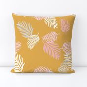 Sweet pastel palm leaf surf island summer vibes boho garden ochre pink girls JUMBO